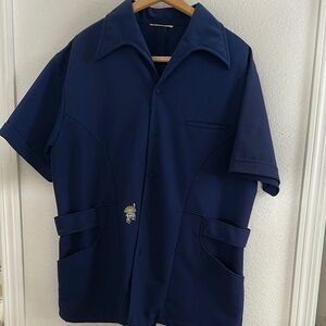 Men's Vintage Special Events Navy Blue Short Sleeve Jacket